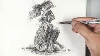 Old Man Ballpoint Sketch