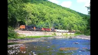 Beautiful, ALCO sounds, Rivers and Lakes, and Jointed Stick Rail on the WNY&P.  June 2009.