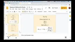 Newtons Method With Google Sheets