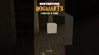 Destroying HOGWARTS 1 TNT At A Time #minecraftshorts #minecraft #minecrafthogwarts