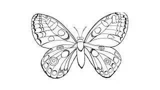 КАК РИСОВАТЬ БАБОЧКУ ПОЭТАПНО | УРОК РИСОВАНИЯ ДЛЯ ДЕТЕЙ | How to Draw a Butterfly for kids