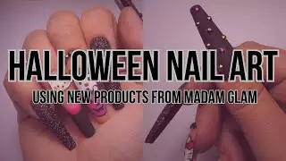 HALLOWEEN 'HELLO KITTY' NAIL ART Using New Products From MADAM GLAM!!