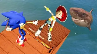 GTA 5 Sonic vs Jessie Toy Story Water Ragdolls Fails Ep.43 [Euphoria Physics / Flooded Los Santos]