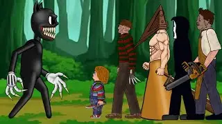 Cartoon Cat vs Pyramid Head, Freddy Krueger, Ghostface, Chucky, Leatherface [Dc2].