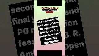Last Date For Submission Of Registration Fees For Admission DRBRAOU 