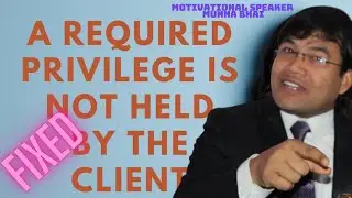 How to fix an error: A required privilege is not held by the client in DOS