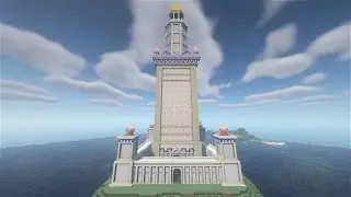 Lighthouse of Alexandria from Civilization VI but in Minecraft