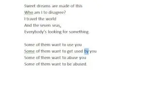 Aprenda inglês com a música Sweet Dreams (Iniciante)