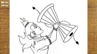 How To Draw Mahadev Drawing for Beginners | Easy Lord Shiva drawing Step by Step | Mik Art Official