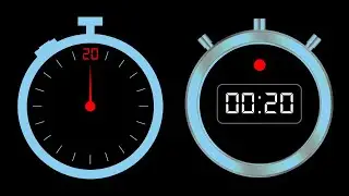 Stopwatch 20 Second No Copyright - Baby Blue Frame