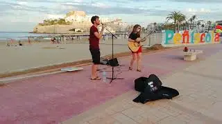 Busking with my sister! No Woman No Cry (Bob Marley) in Peñíscola
