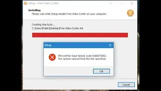 IPersistFile::Save Failed code 0x80070002 the system cannot find the file specified