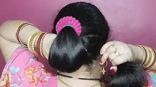 Recreate 🥰 My Favourite Hairstyle / Beautiful Bun Hairstyle For Girls / Girls Hairstyle For Lehenga