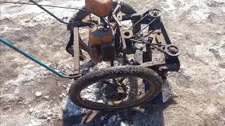роторная косилка из бензопилы часть вторая привод на колеса