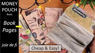 MONEY POUCH from BOOK PAGES 💲 Cheap and Easy Gift Idea 🔔