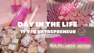 Day in my life • 19 y/o lip gloss business owner! Unboxing my Flexispot desk, making lip gloss
