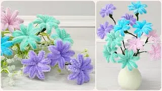 🔥Chenille Wire Flowers 🌸 How to Make Beautiful Flowers with Pipe Cleaner