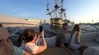Прогулка на катере по Неве. Санкт-Петербург.