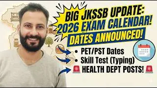 JKSSB Upcoming Exams/PET PST, Skill & Typing Test Dates Announced | Official Update | Health Dept