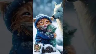 poor cat ; snowy rescue ( part 2) #story #cat #ai