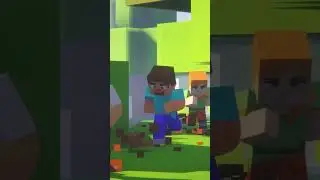 Minecraft Steve and Alex get ROBBED #minecraft #shorts #animation #village #steve #alex #herobrine