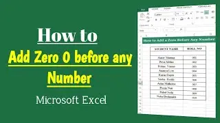 How to add zero 0 before any Number in Excel | Excel tricks #exceltips #exceltricks