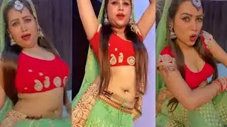 Sexy deep navel bhabhi in ghagra choli dance hot beautiful moves 