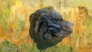 Miroir d'automne au lac de Montriond (Haute-Savoie)