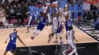 Ja Morant tried to end Ivica Zubac's life on a dunk but Eric Bledsoe was able to block it