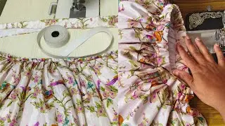 How To Stitch Elastic For Ghagra And Lehenga In Telugu//How To Attach Elastic For Dresses In Telugu