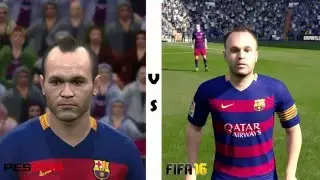PES 2016 vs FIFA 16 Сравнение лиц игроков Барселоны|FC Barcelona Player Faces Comparison