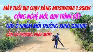 Vệ sinh mặt đường trước khi thảm bê tông nhựa bằng máy thổi bụi Mitsuyama 1.25KW | Hiệu quả|Ô nhiễm.