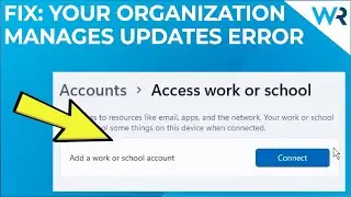 FIX: Your organization manages updates on this PC error