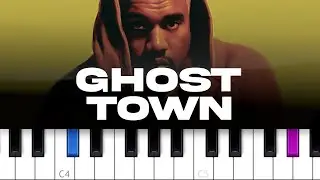 Kanye West - Ghost Town  ft Kid Cudi & 070 Shake -  (piano tutorial)