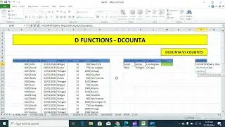 D FUNCTIONS -   DCOUNTA IN EXCEL | DCOUNTA Function | Count Text  & Numeric Values in Database Field