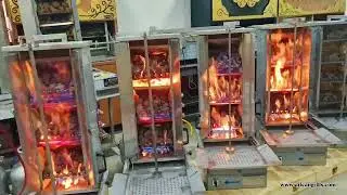 Gas Doner Kebab Grill Lava Rock Shawarma Machine شواية غاز شاورما علي الفحم