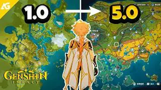 Genshin Impact Map & Character Releases (CBT to 5.0)