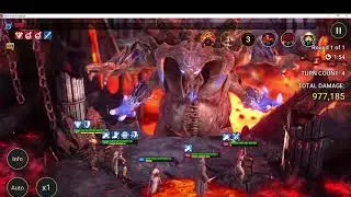 Raid Shadow Legends Vergis shows his Demonic resilient power vs Clan boss