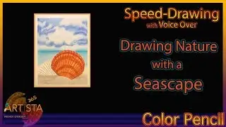 Drawing a Seascape with Colored Pencil | Nature with Colored Pencil