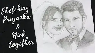 Drawing Priyanka-Nick together ❤ || Priyanka Chopra and Nick Jonas Sketch || Sketchbook Corner