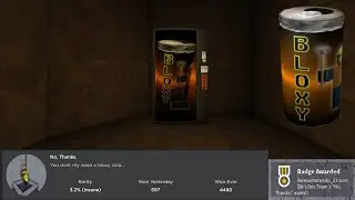 Refinery caves 'no thanks' badge and bloxy cola