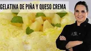 GELATINA de PIÑA Y QUESO CREMA marmoleada