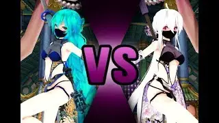 【MMD】【Fight】Miku Hatsune VS Haku Yowane【60fps】