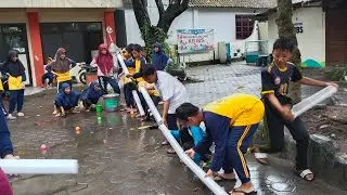 Outbond Estafet Air dengan Pipa