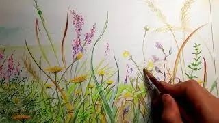 Мастер-класс по Ботанике. Рисуем поляну цветными карандашами.