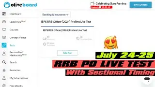 IBPS RRB Officer [2024] Prelims Live Test | OLIVEBOARD | JULY 24-25