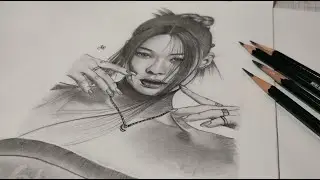 Menggambar Wajah Jennie BLACKPINK | Drawing Jennie's face with a pencil