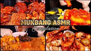 Mukbang ASMR Compilation Eating Spicy Enoki Mushrooms | Seafood Boil Spicy Seafood | Yosii ASMR