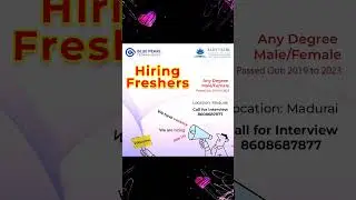 மதுரை Freshers IT Job - Any Degree - Male and Female - Walk in Interview Work From Office only