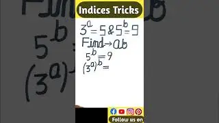 Indices Tricks || Find the value of ab || @Sky Struggle Education || 